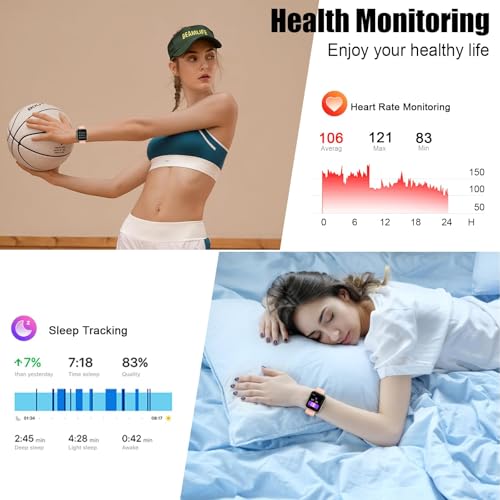 Smart Watch for Men Women, 2026 Release (Answer/Make Call) 1.96" HD Fitness Tracker Running Watch,IP68 Waterproof, Pedomet...