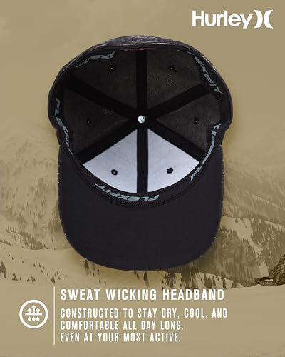 Hurley Men's Caps - One & Only Flexfit Baseball Cap - Fitted Hats for Men (S-XL)