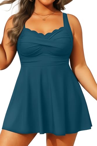 Aqua Eve Plus Size Swim Dress - Two Piece Tankini Tummy Control Bathing Suit with Shorts 2025 Swimsuit