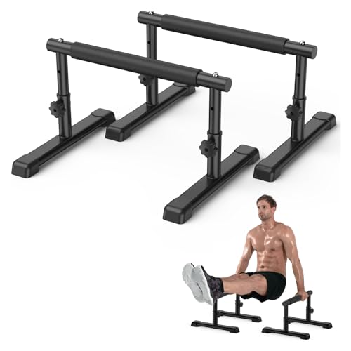 IMAYCC Parallettes Bars, Adjustable 7.5" and 10.6" High Push Up Bars Strength Training For Handstands, Full Planche & Dip...
