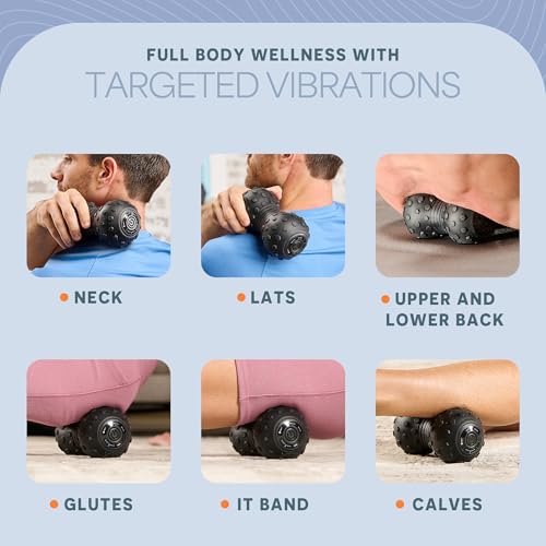 Lifepro 4-Speed Vibrating Massage Ball - Peanut Massager and Vibrating Foam Roller for Fitness, Mobility, and Relaxation -...