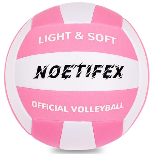 Noetifex Soft Volleyball-Super Soft Fabric Light Volleyball for Indoor Practice Safe and Quiet Kids Youth Beginners House ...