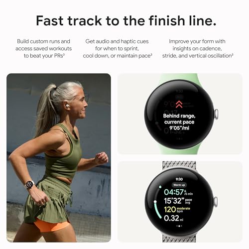 Google Pixel Watch 3 (45mm) 2024 Model Android Smartwatch, Heart Rate Tracking, Fitbit Advanced Running, Fitness Insights,...