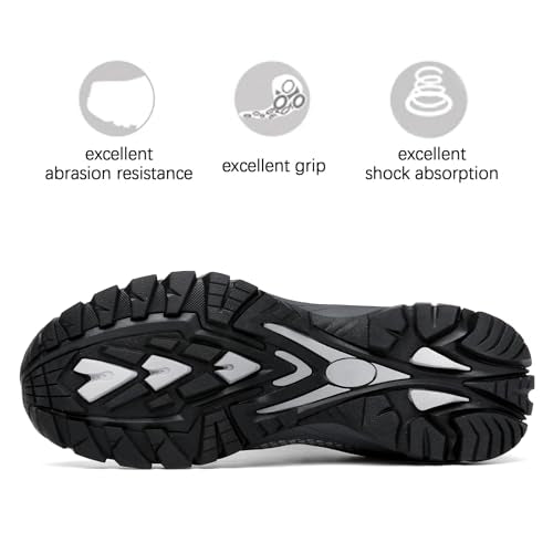 LEDINEY Mens Hiking Shoes Waterproof Lightweight Ankle Boots Outdoor Trekking Camping Walking Quest