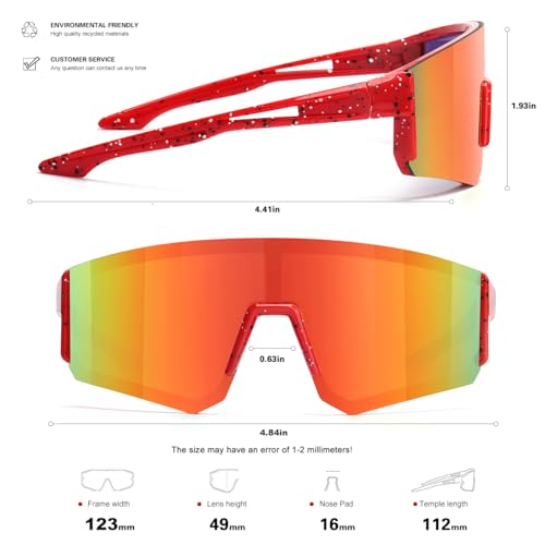 SEKKAF Youth Baseball Sunglasses for Boys Girls Age 6-12 Softball Cycling Sports Sunglasses for Kids Lightweight Frame