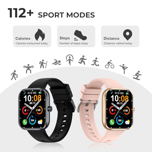 Smart Watch for Men Women, 1.83" HD Touchscreen Fitness Watch with Bluetooth Call&Message Notifications, 110+Sport Modes, ...