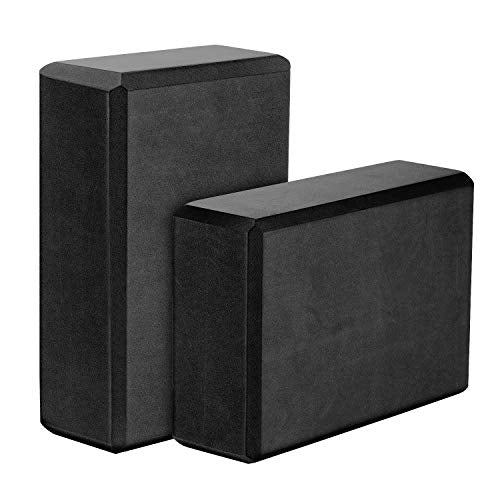 MoKo Thin Yoga Blocks 2 Pack, 9" x 6" x 3" High Density EVA Foam Yoga Block Exercise Bricks, Eco Friendly & Lightweight, I...