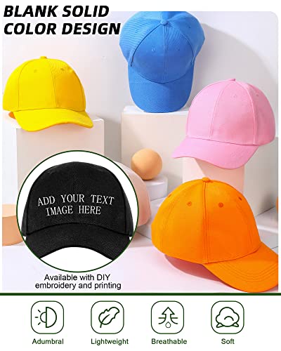 Handepo 24 Pcs Blank Baseball Cap Adjustable Back Strap Plain Blank Camouflage Hat Unisex Baseball Cap for Trucker Men Women