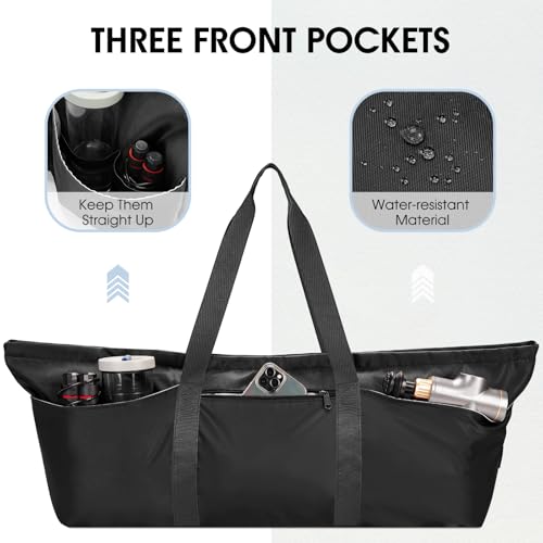 Large Yoga Mat Bag with Shoes Compartment and Wet Pocket Ladies Pilates Gym Tote Bag with Yoga Mat Holder Strap for Women ...