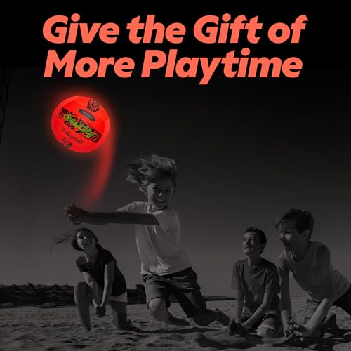 GlowCity LED Volleyball - Size 5 Light Up Glow in The Dark Volleyball with Pump and Batteries, Water-Resistant for Beach a...