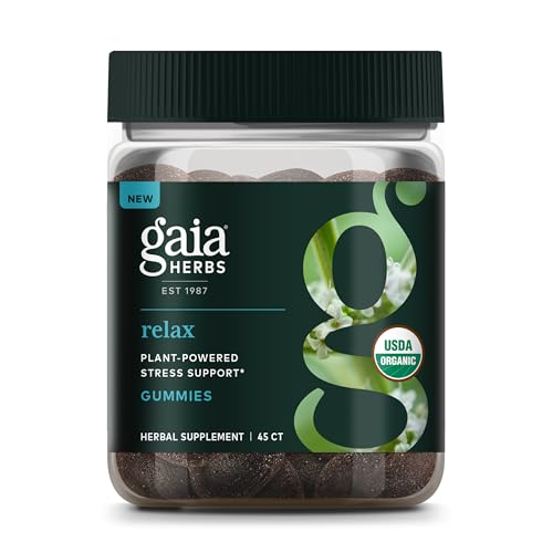 Gaia Herbs Relax Gummies - Supports Calm Feelings - with Organic Apple Juice & Lemon Juice Concentrate - 45 Gummies (15 Se...