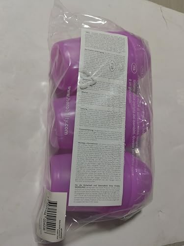 Herobility Double Anti-Colic Baby Bottles – 5 fl oz/140ml – 3-Pack – Purple