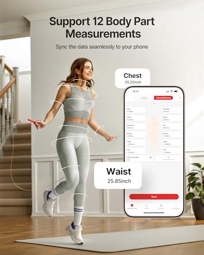 FITINDEX Body Measuring Tape, Accurate Bluetooth Measuring Tape for Body Measurements, Smart Body Tape Measure Retractable...