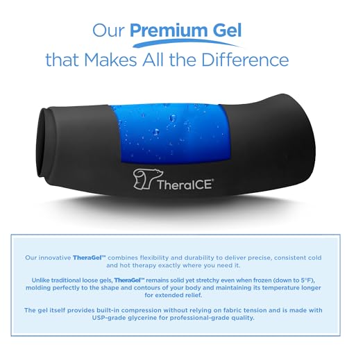 TheraICE Knee Ice Pack Wrap Compression Sleeve for Injuries, Reusable Gel Cold Packs Brace Also for Elbow, Ankle & Calf - ...