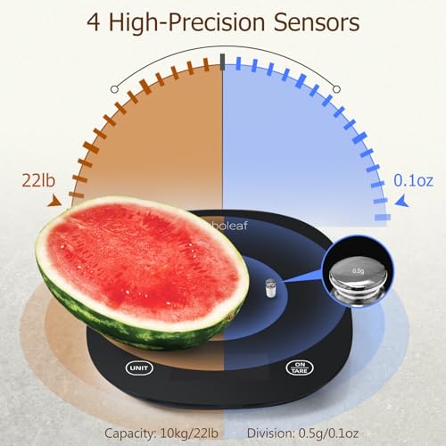 Arboleaf Smart Food Kitchen Scale, 22lb Digital Food Scale with Nutritional Calculator, Smart Kitchen Weighing with App fo...