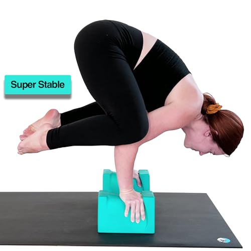 WRIST BLOCK™ The Ultimate Evolution in Premium Quality Yoga Blocks (Set of 2, Teal) - Designed to Eliminate Wrist Strain D...