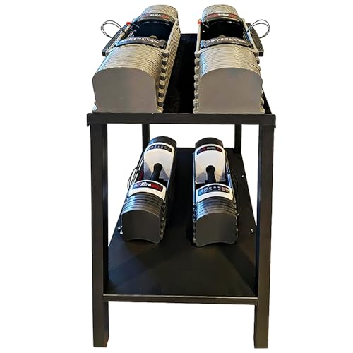 Commercial Heavy Duty Adjustable Dumbbell Stand & Kettlebell Stand, Adjustable Dumbbell Weight Rack, Kettlebell Storage Ra...