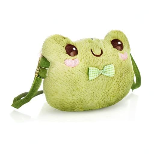 Crossbody Bag Cute Plush Purse Backpack Kawaii Wallet Girls Cartoon Animal Lolita Bag with Chain Strap (Frog)