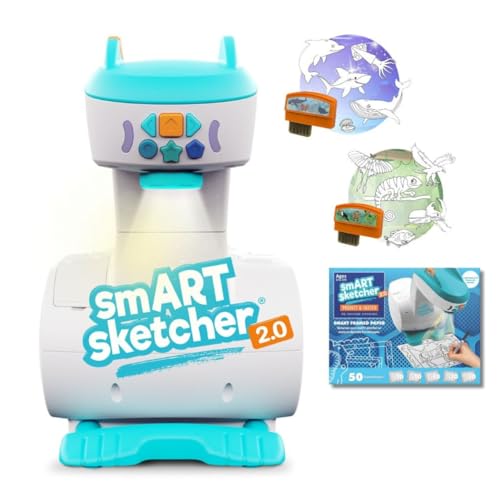 Smart Sketcher 2.0 Drawing Projector Set, 4-in-1 Bundle with Jungle & Ocean Packs, 180+ Activities, Educational Art Toy, B...