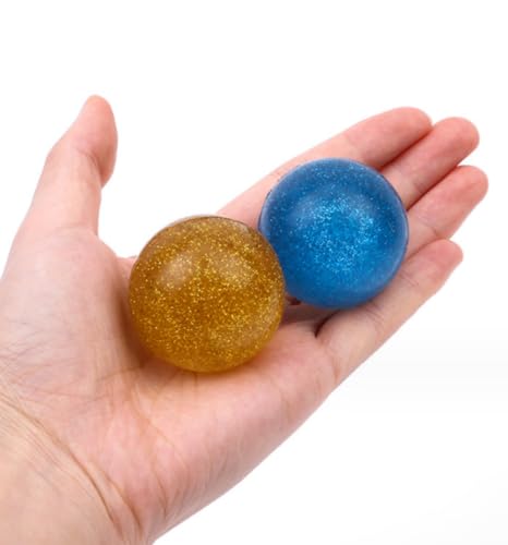Kikeep Large Bouncy Ball 45mm for Kids Glitter Bounce Balls Party Favors Super Bouncy Balls Gift for Kids Rubber Super Bou...