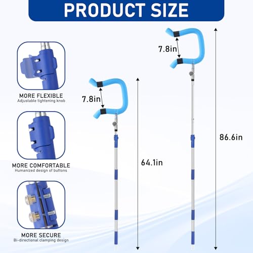 ISIVOVE Volleyball Spike Trainer - Retractable Height 64.1-86.6 Inches, Real Ball Feel Hitting Tool for Spiking/Jumping/Se...