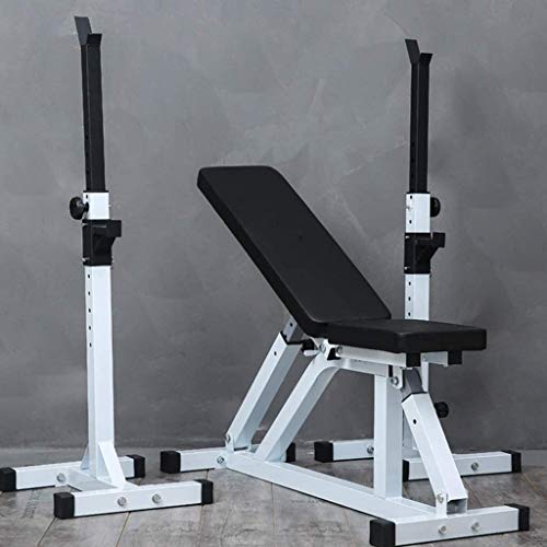 OTQEFTN Barbell Rack Adjustable Squat Stand Dipping Station Gym Weight Bench Press Stand Home Weights Dumbbell Bench Dumbb...