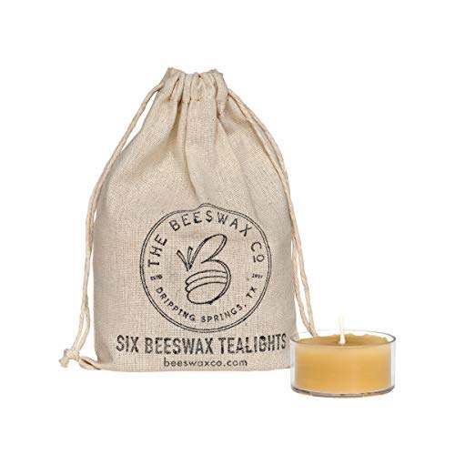 B The Beeswax Co Tea Light Candles - Natural Honey Scented - Set of 6 - Eco-Friendly Beeswax - Model WCTL6