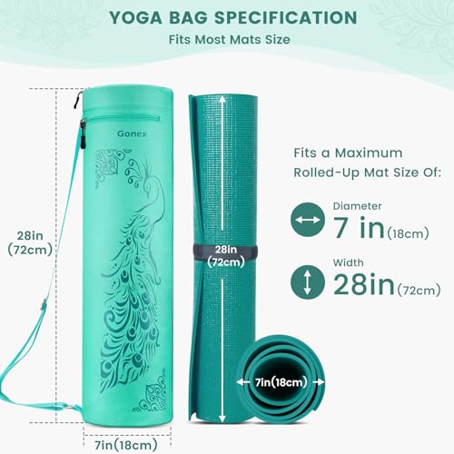 Gonex Yoga Mat Bag, Yoga Mat Carrier Full-Zip Exercise Yoga Mat Carry Bag for Women Men with 2 Multi-Functional Storage Ca...
