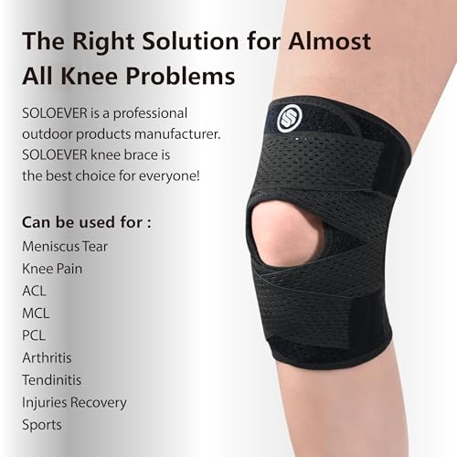 Knee Brace with Side Stabilizers for Knee Pain, Adjustable Knee Support for Meniscus Tear ACL MCL Arthritis Injury Recover...
