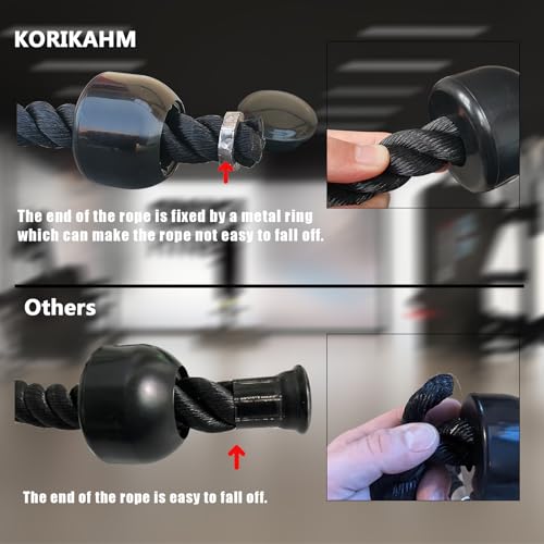 KORIKAHM Long Tricep Rope, Rope Pull Down Attachment 47 55 63Inch Length Long, Tricep Rope Cable Attachment, Tricep Pull D...