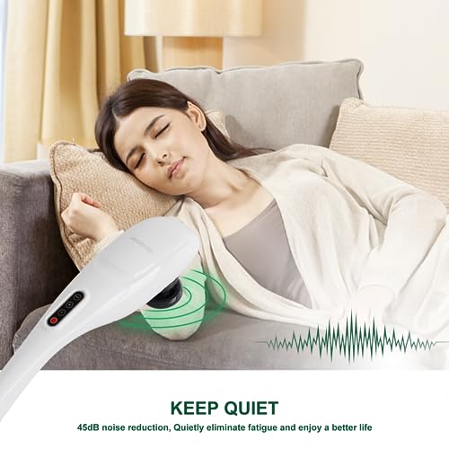 MEGAWISE Handheld Back Massager | Deep Tissue Percussion Relief for Back, Neck, Shoulders, Waist Legs, Full Body for Impro...
