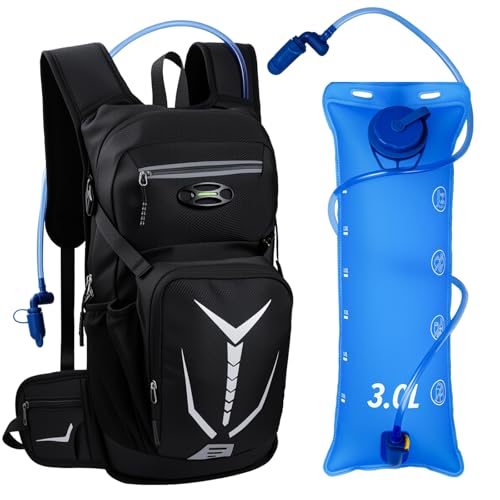 Insulated Hydration Backpack with 3L Water Bladder - 18L Leak-Proof Hiking Daypack, Lightweight Water Backpack for Men & W...