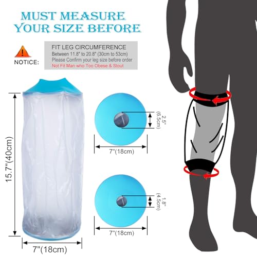 Asunby Knee Cast Cover for Shower Waterproof Bandage Cast covers Protector for Knee Replacement Surgery, Wound, Burns Wate...