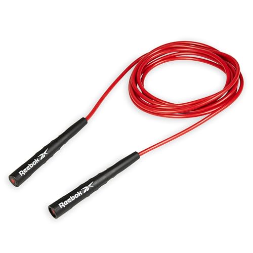 Reebok Jump Rope for Cardio Workout (Red), Adjustable 9 ft Jumping Rope with Aerodynamic Handles, Exercise Equipment for H...