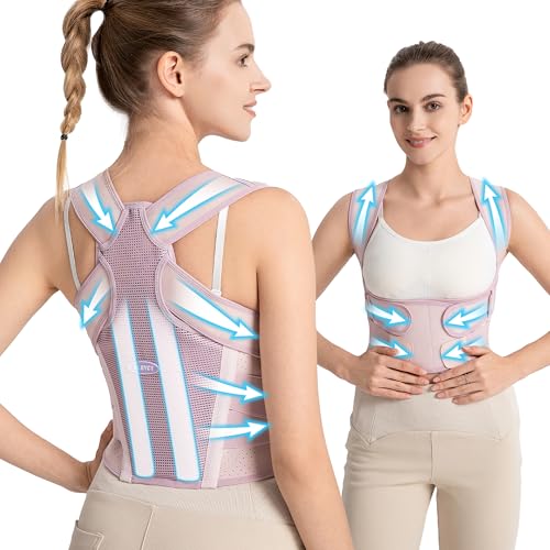 NLNYCT Posture Corrector for Women – 2-in-1 Back Brace with Shoulder Support, Adjustable Full Back Straightener for Upper...