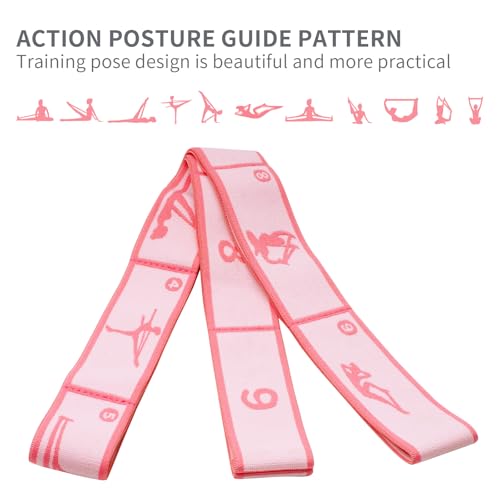 Elastic Yoga Stretching Strap with 9 Loops Pattern Guide, Stretch Straps for Pilates, Dance, Gymnastics Physical Therapy, ...
