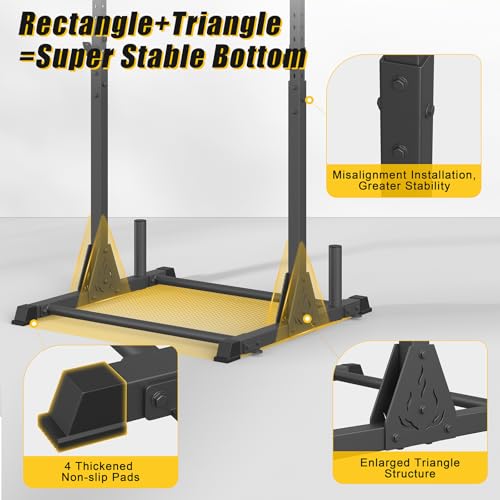 Jusgym Pull Up Station, Strength Training Workout Pull Up Bar Free Standing for Home Gym, Adjustable Heavy Duty Pullup Bar...