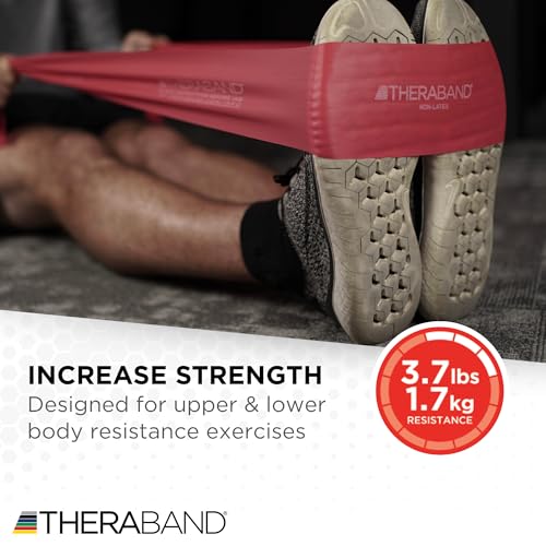 TheraBand Resistance Bands Set, Professional Non-Latex Elastic Band For Upper & Lower Body Exercise, Strength Training wit...