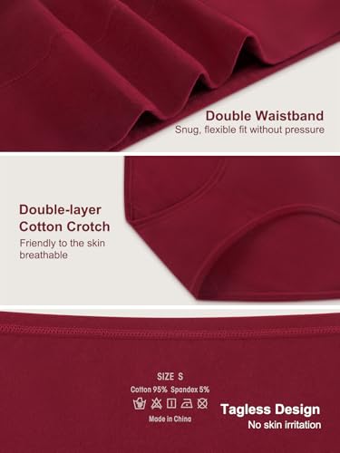 Vevmon Cotton Underwear for Women High Waisted Full Coverage Briefs Soft Ladies Panties 5 Pack