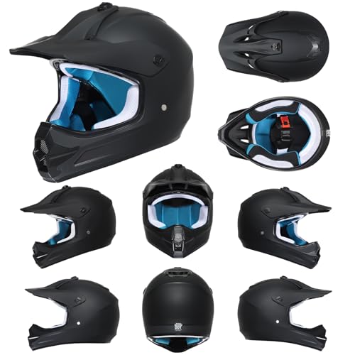 ROOZO Youth Dirt Bike Helmet DOT Certified - Full Face Motorcycle Helmet for Off-Road, ATV, Street Riding, Includes Adjust...