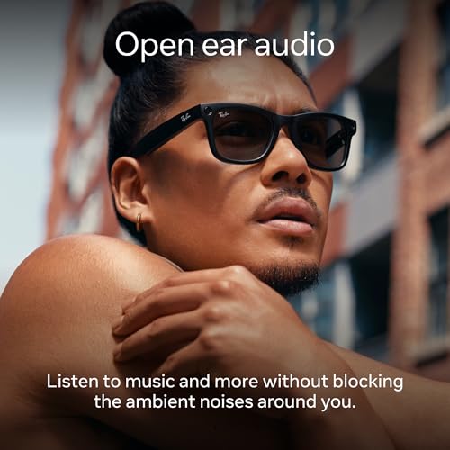 Ray-Ban Meta (Gen 1), Wayfarer, Large Shiny Black | Smart AI Glasses for Men, Women — 12 MP Camera, Open-Ear Speakers for ...