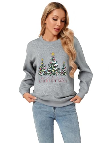 Drvitor Womens USA Sweatshirt, Long Sleeve Crewneck Pullover with American Flag & Stripes Star Print - Casual Top