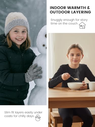 WELAKEN Girls Warm Thermal Underwear Set Kids Winter Base Layer Long Johns Sets for Cold weather/skiing