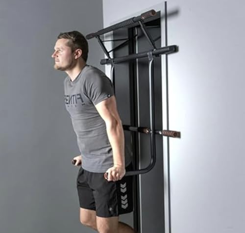 Folding Door Pullup Bar and Dip Bar Station - NO WOBBLE, Home Gym, Easy Storage, Power Tower Dip Station and Pull-up Bar f...