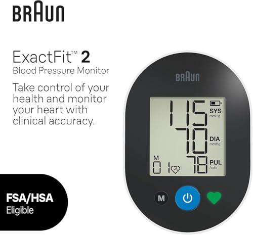 Braun ExactFit™ 2 Blood Pressure Monitor for Home Use - Accurate Blood Pressure Machine, Color-Coded Results, Large Displa...