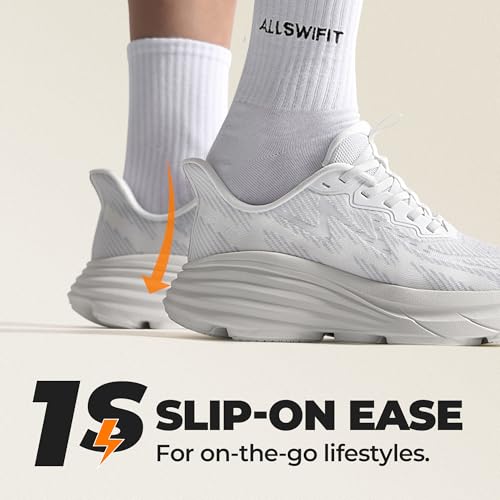 ALLSWIFIT Women's Slip On Walking Shoes Hands-Free Cushion Running Tennis SwiftPlush Non-Slip Comfortable Workout Gym Athl...