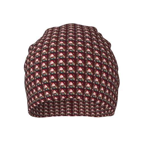 sackhg Merry Christmas Santa Claus Gift Print Winter Beanie Hat Men Women Soft Lightweight Thermal Cap for Outdoor Skiing ...