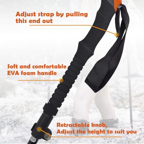 Aventik Fold-able Wading Staff Water Depth Safety Warning Sign Coated Stainless Steel Core T7075 Aluminum Body Corrosion R...