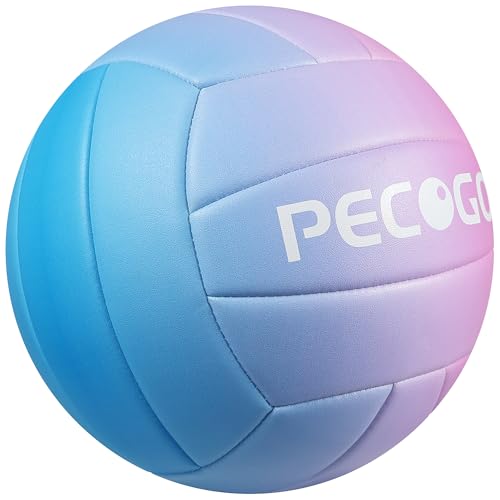 PECOGO Size 5 Volleyball - Durable PU Leather, Indoor/Outdoor. Soft Control, Great Airtightness for Training/Games. Ideal ...