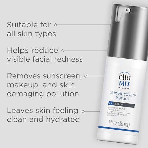EltaMD Skin Recovery Face Serum, Redness Relief, Facial Serum Visibly Reduces Redness in 24 Hours, For Sensitive Skin, 1.0...